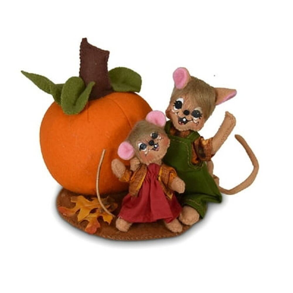 Annalee Pumpkin Patch Mice 2020 5" Halloween Felt Fabric Figurine Handmade